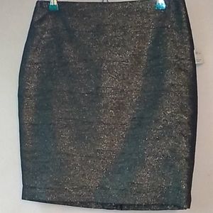 Forever 21 Black and glitter gold skirt.